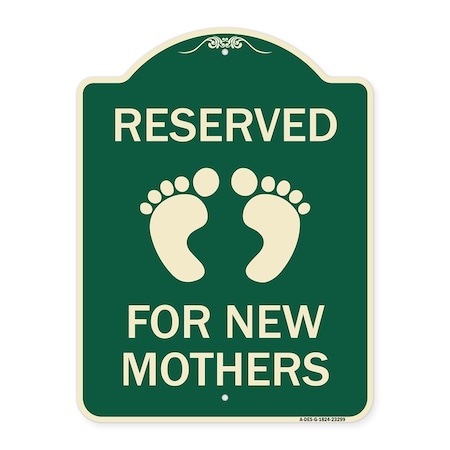 Signmission Pink Reserved Parking for New Mothers Heavy-Gauge Aluminum Sign, 24" x 18", G-1824-23299 A-DES-G-1824-23299
